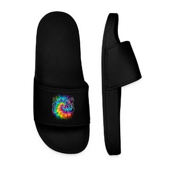 Peace Love Tie Dye - Men’s Pool Sliders - black - Front