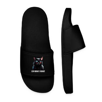 Katze Kätzchen Ich Mache Was Ich Will Katze - Männer Badelatschen - Schwarz - Vorne