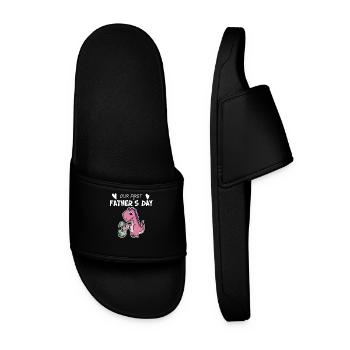 Father's Day Gift - Father Daughter - Men’s Pool Sliders - black - Front