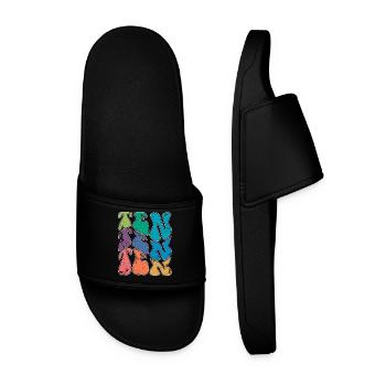 Retro 10 Years Old 10th Birthday Kids Boys Girls - Men’s Pool Sliders - black - Front