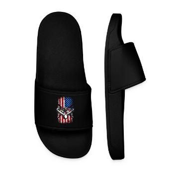 USA American Flag July 4 Pool billiards - Men’s Pool Sliders - black - Front