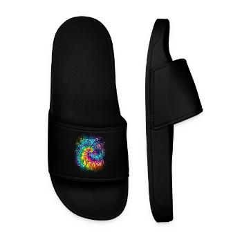 Hippie Peace Tie Dye - Männer Badelatschen - Schwarz - Vorne