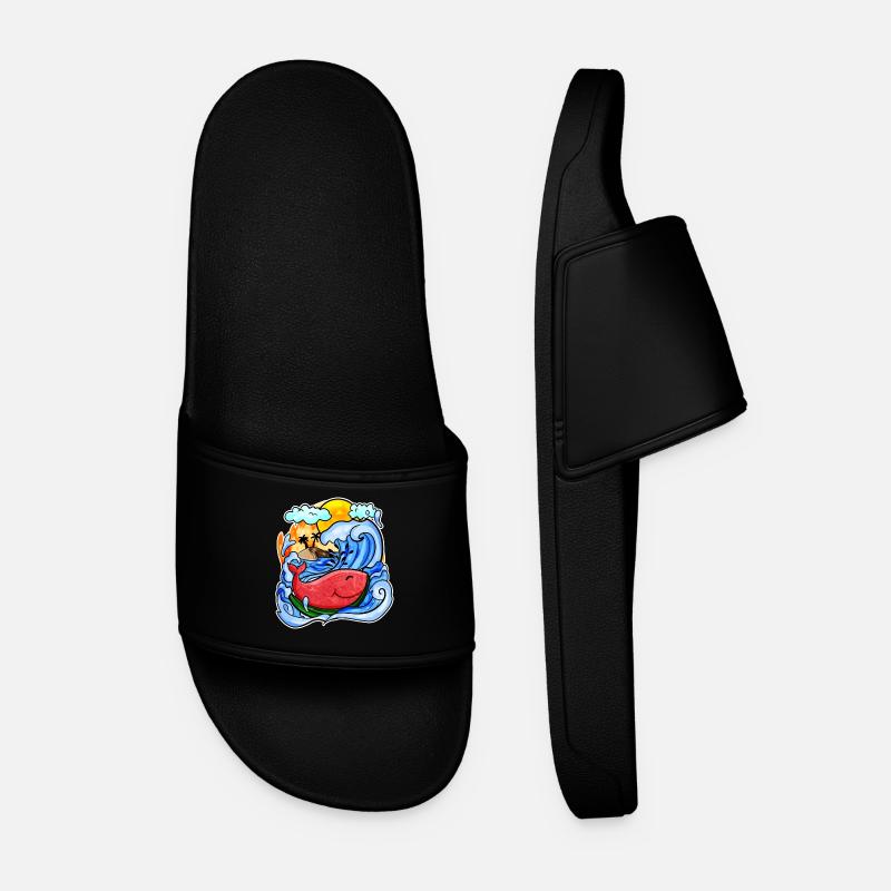 Baleine pastèque - Claquettes Homme - noir