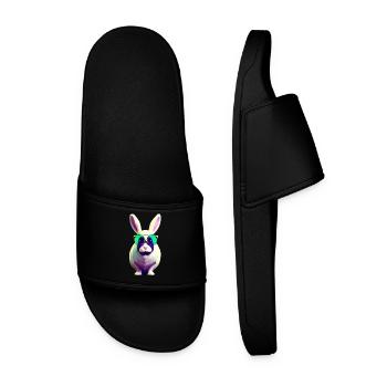 Lapin cool avec des lunettes de soleil - Claquettes Homme - noir - Devant