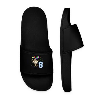 With flying squirrels - children's birthday 8 years - Men’s Pool Sliders - black - Front