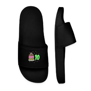 With Spider - Children's Birthday 10 Years - Men’s Pool Sliders - black - Front