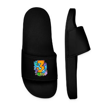 3 anniversaire 3 ans avec motif animal - trois - Claquettes Homme - noir - Devant