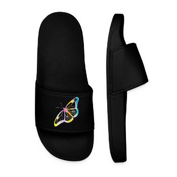 Papillon Papillon Monarque Printemps Cadeau coloré - Claquettes Homme - noir - Devant