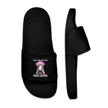 Gaming Konsole PC Zockerin Mädchen Gamer Girl - Männer Badelatschen - Schwarz - Vorne