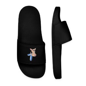 7th Birthday Motif Kangaroo - Seven Years - Men’s Pool Sliders - black - Front