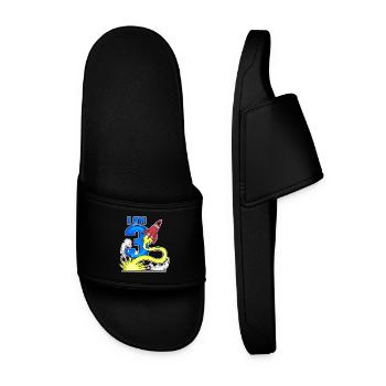 3 Birthday Boy Astronaut Rocket - Three Years - Men’s Pool Sliders - black - Front