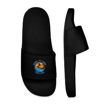 Born to surf forced to work - Surfing Lover Tee - Männer Badelatschen - Schwarz - Vorne
