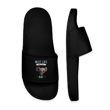 Next Life i want to be a bat Fledermaus - Men’s Pool Sliders - black - Front