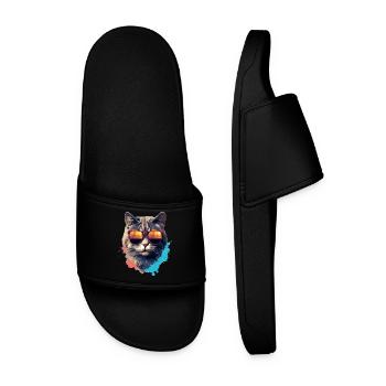 Urban Purrfection : du chat | Amoureux des chats - Claquettes Homme - noir - Devant