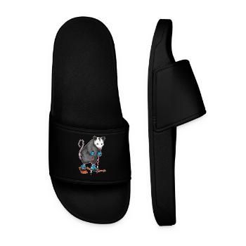 Marsupial rat skier skiing winter sports - Men’s Pool Sliders - black - Front