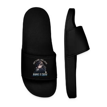 Kawaii Manga Juste une fille qui aime l’anime et les chats - Claquettes Homme - noir - Devant
