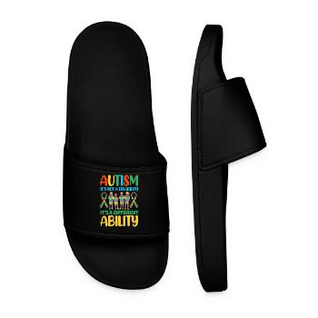 Autism Autistic - Men’s Pool Sliders - black - Front