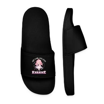 Juste une fille qui aime le karaoké - Claquettes Homme - noir - Devant