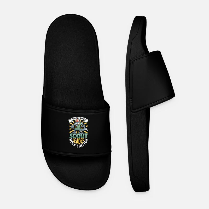Wolf - Boy Scout Teacher - Men’s Pool Sliders - black