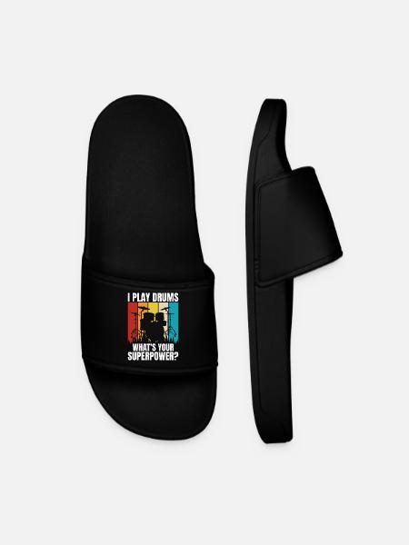 Drums Drummer Drummer - Men’s Pool Sliders - black