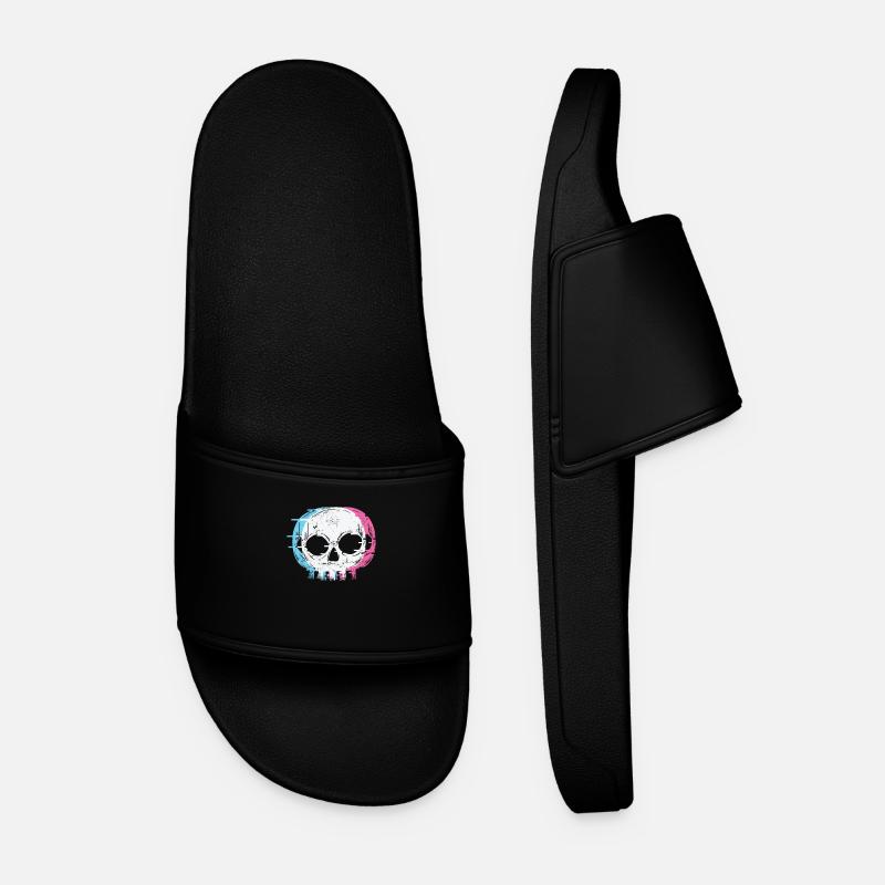 Skull Gothic Styl - Men’s Pool Sliders - black