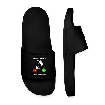 Kitesurf Kitesurfer Kiteboard Kitesurfen - Männer Badelatschen - Schwarz - Vorne