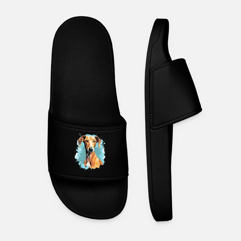 Dog Azawakh - Men’s Pool Sliders - black