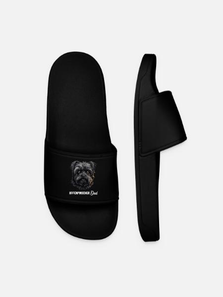 Dog Affenpinscher - Men’s Pool Sliders - black