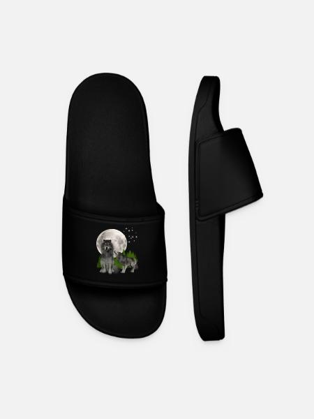 Loup cadeaux - Loup Tshirt - Claquettes Homme - noir