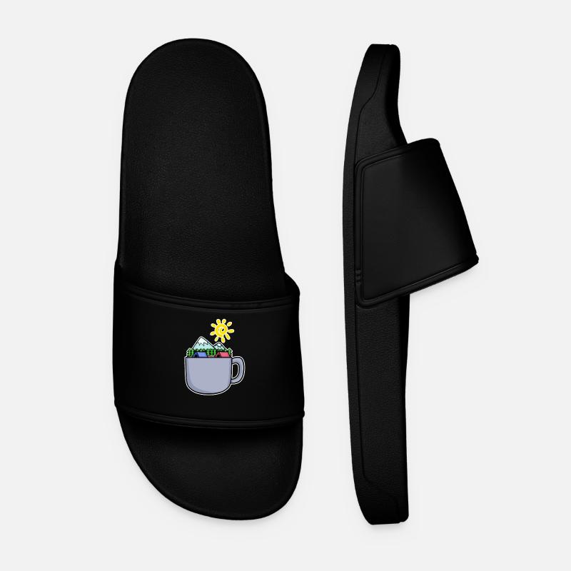 Mountain Mountains Summit Coffee - Men’s Pool Sliders - black