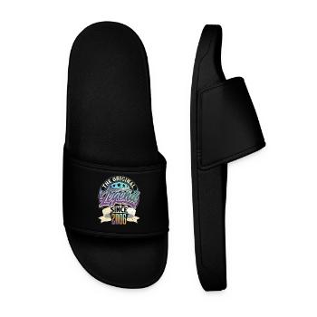 18th birthday 2006 vintage vintage - Men’s Pool Sliders - black - Front