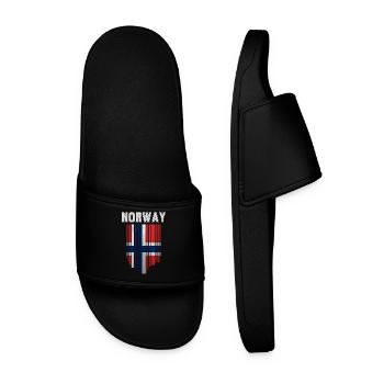 Flagge von Norwegen - Männer Badelatschen - Schwarz - Vorne