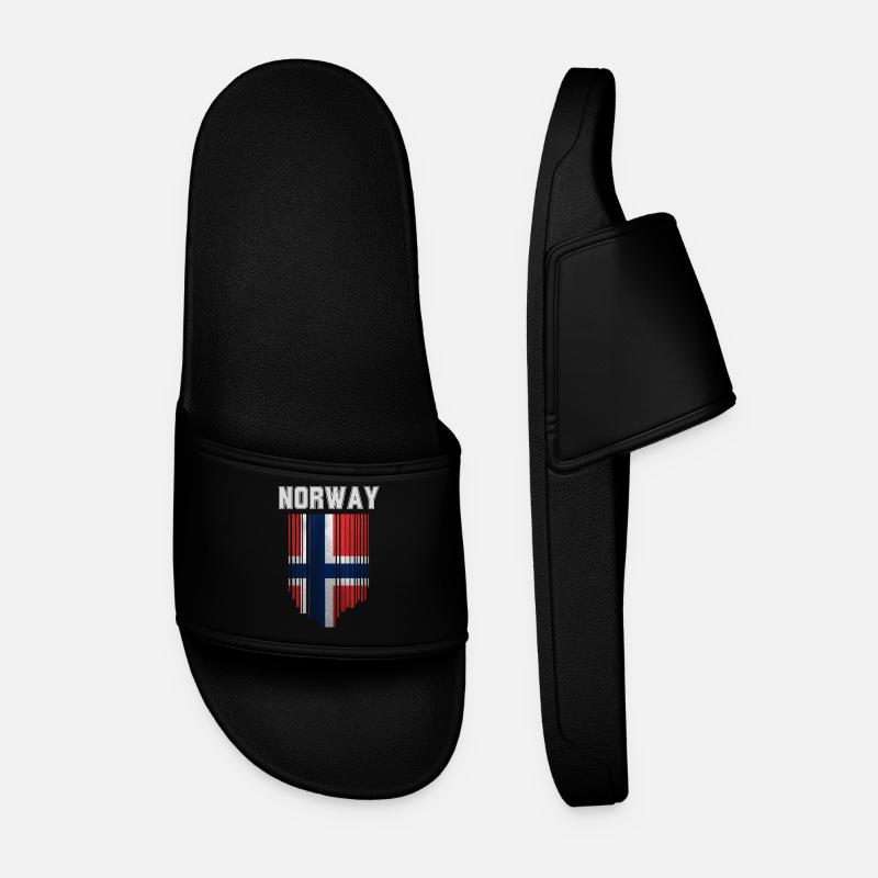 Norwegian flag, Norwegian pride - Men’s Pool Sliders - black