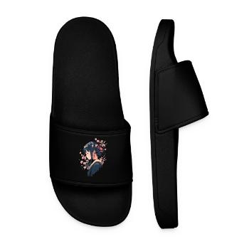 Esthétique japonaise vintage Otaku Anime Girl - Claquettes Homme - noir - Devant