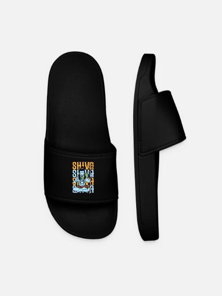 Hindu God - Shiva - Men’s Pool Sliders - black