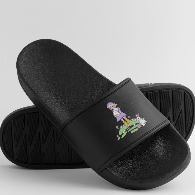Easter Easter Bunny Kids Rabbit Easter Eggs Eggs Men’s Pool Sliders