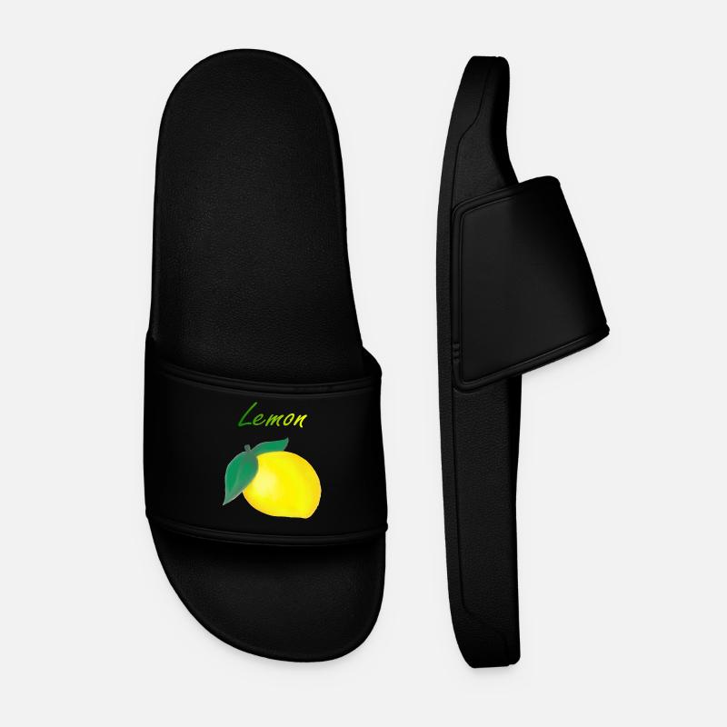 Zitrone - Männer Badelatschen - Schwarz
