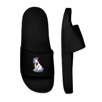 Licorne Rose - Claquettes Homme - noir - Devant
