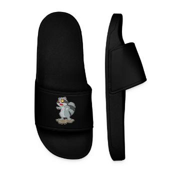 Raccoon Halloween Zombie - Men’s Pool Sliders - black - Front