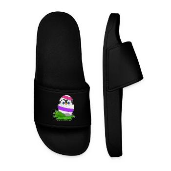 Pinguin Ostern Osterei - Männer Badelatschen - Schwarz - Vorne