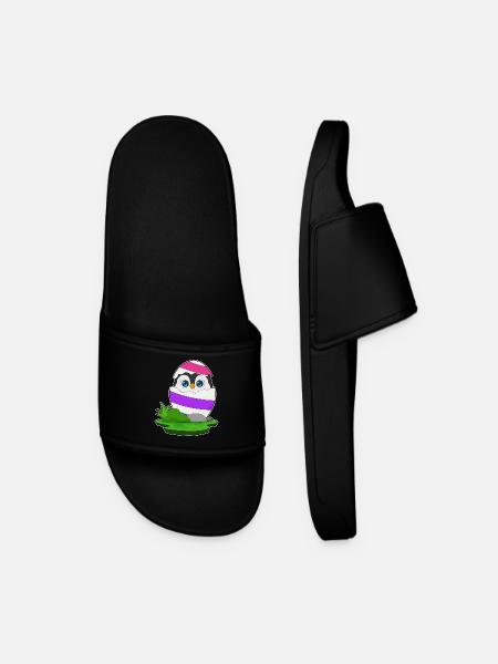 Penguin Easter Easter Egg - Men’s Pool Sliders - black