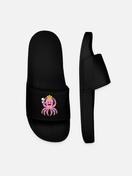 Octopus Crown - Men’s Pool Sliders - black