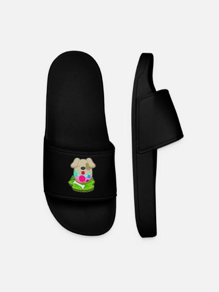 Dog Easter Easter Egg - Men’s Pool Sliders - black
