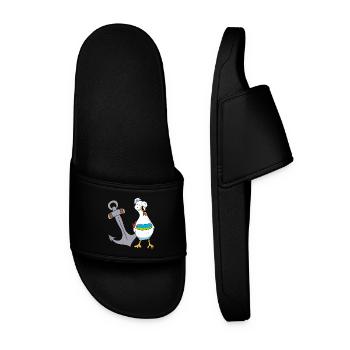 Chicken Sailor Sailor Maritime Anchor Ahoy Voyage - Men’s Pool Sliders - black - Front