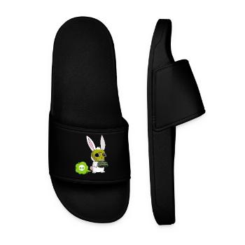Farting Rabbit - Men’s Pool Sliders - black - Front