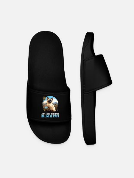 Balinese Cat Balinesenkatze - Men’s Pool Sliders - black