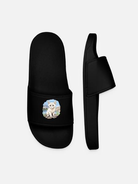 Burmilla Kitten Burmilla Cat - Men’s Pool Sliders - black