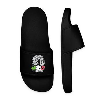 Fußball Italien Torschuss Team Illustration Symbol - Männer Badelatschen - Schwarz - Vorne
