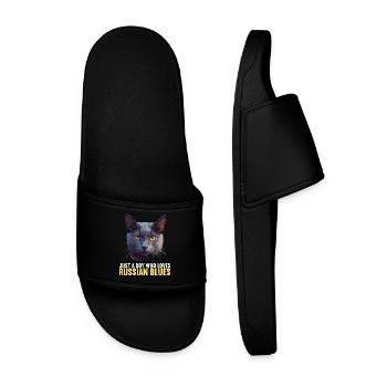 Chat bleu russe Russisch Blau Katze - Claquettes Homme - noir - Devant