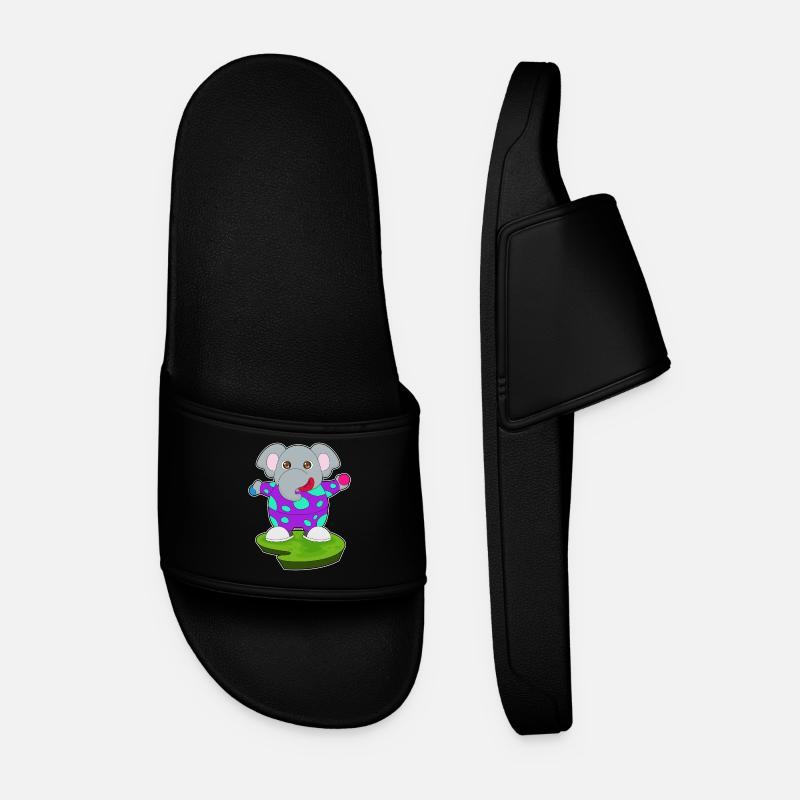 Elephant Clown - Men’s Pool Sliders - black